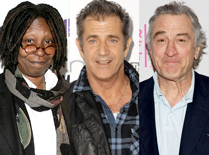 Whoopi Goldberg, Mel Gibson, Robert DeNiro Whoopi Goldberg, Mel Gibson, Robert DeNiro